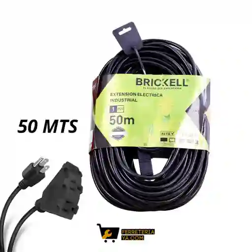 Extension Con Polo Tierra 50 Mts 3x14 Negra