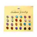 Aretes 12 Pares De Aretes Aros Zarcillos Pequeños Coloridos