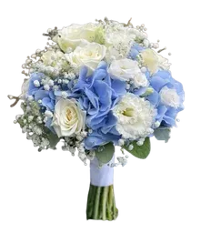💙 Ramo Azul Y Blanco Estilo Bouquet De Novia