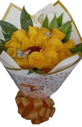 Bouquet Amarillo Con Mariposas