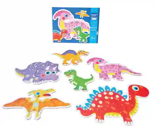 Juguete Didactico Rompecabezas Dinosaurios X 6und