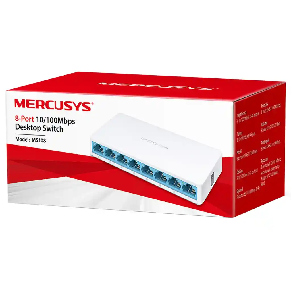 Switch De 8 Puertos 10/100 Mbps Mercusys Ms108
