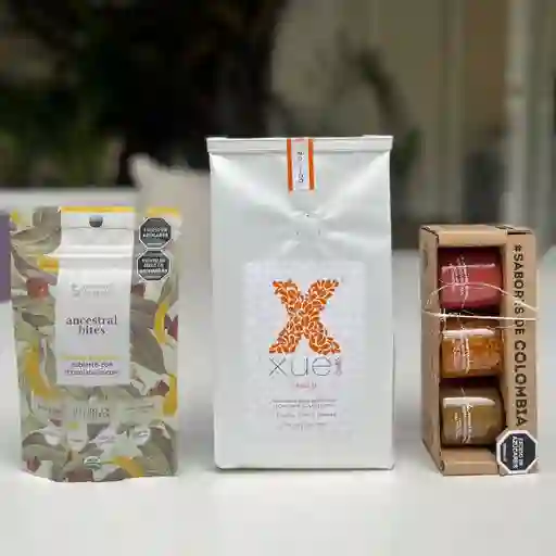 Kit De Regalo Café Origen + Bites De Chocolate Y Trío De Mermeladas