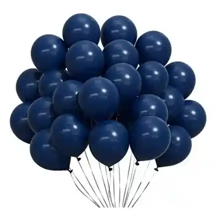 Paquete Por 20 Unidades De Globos Bombas R-12 Color Azul Oscuro