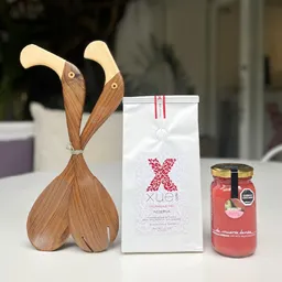 Kit De Regalo Café Ensamblaje Fino + Cucharas Flamingo Y Mermelada