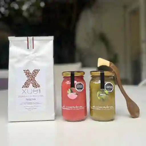 Kit De Regalo Café Ensamblaje De Gran Altura + Mermeladas Y Cucharita Flamingo