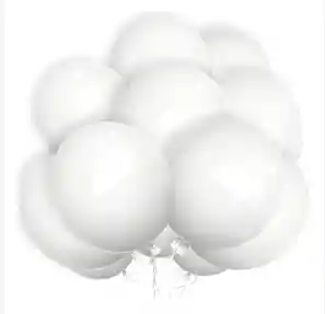 Paquete Por 20 Unidades De Globos Bombas R-12 Color Blanco