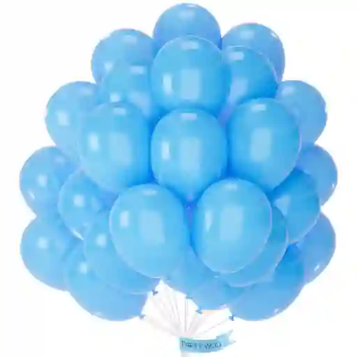 Paquete Por 20 Unidades De Globos Bombas R-12 Color Azul Cielo