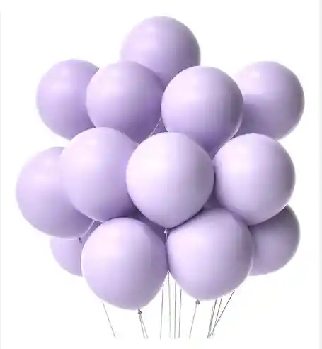 Paquete Por 20 Unidades De Globos Bombas R-12 Color Morado Claro