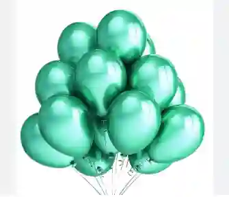 Paquete Por 20 Unidades De Globos Bombas R-12 Color Verde Metalizado