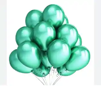 Paquete Por 20 Unidades De Globos Bombas R-12 Color Verde Metalizado