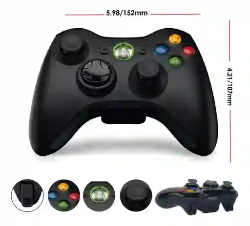 Control Joystick Inalámbrico Microsoft Mando Wireless Xbox 360 Black
