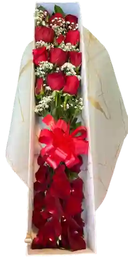 🌹 Caja Rosas Clásicas Con Pétalos