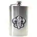 Licorera Whiskera De 8 Oz, Plateada Flor