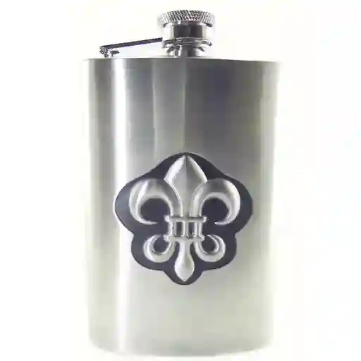 Licorera Whiskera De 8 Oz, Plateada Flor