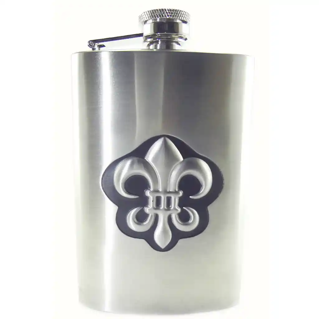 Licorera Whiskera De 8 Oz, Plateada Flor