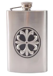 Licorera Whiskera De 8 Oz, Plateada Grabado