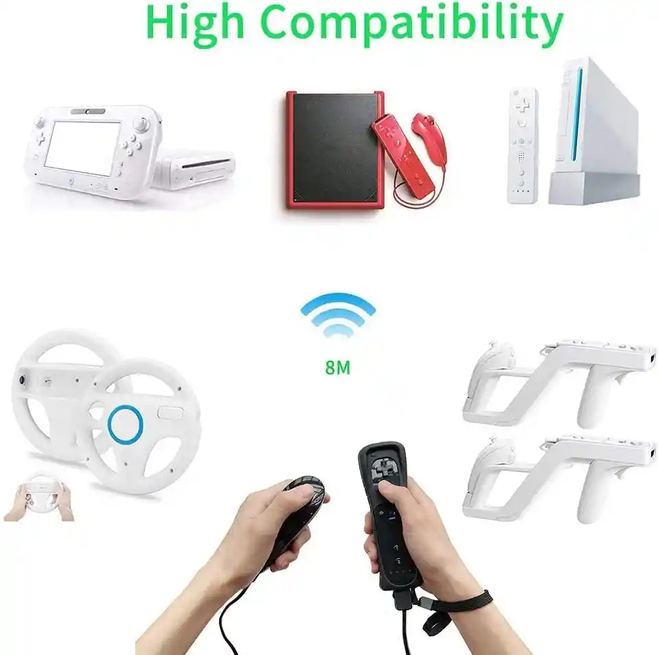 Control Cable Consola Wii Nunchuck Negro Generico Videojuegos