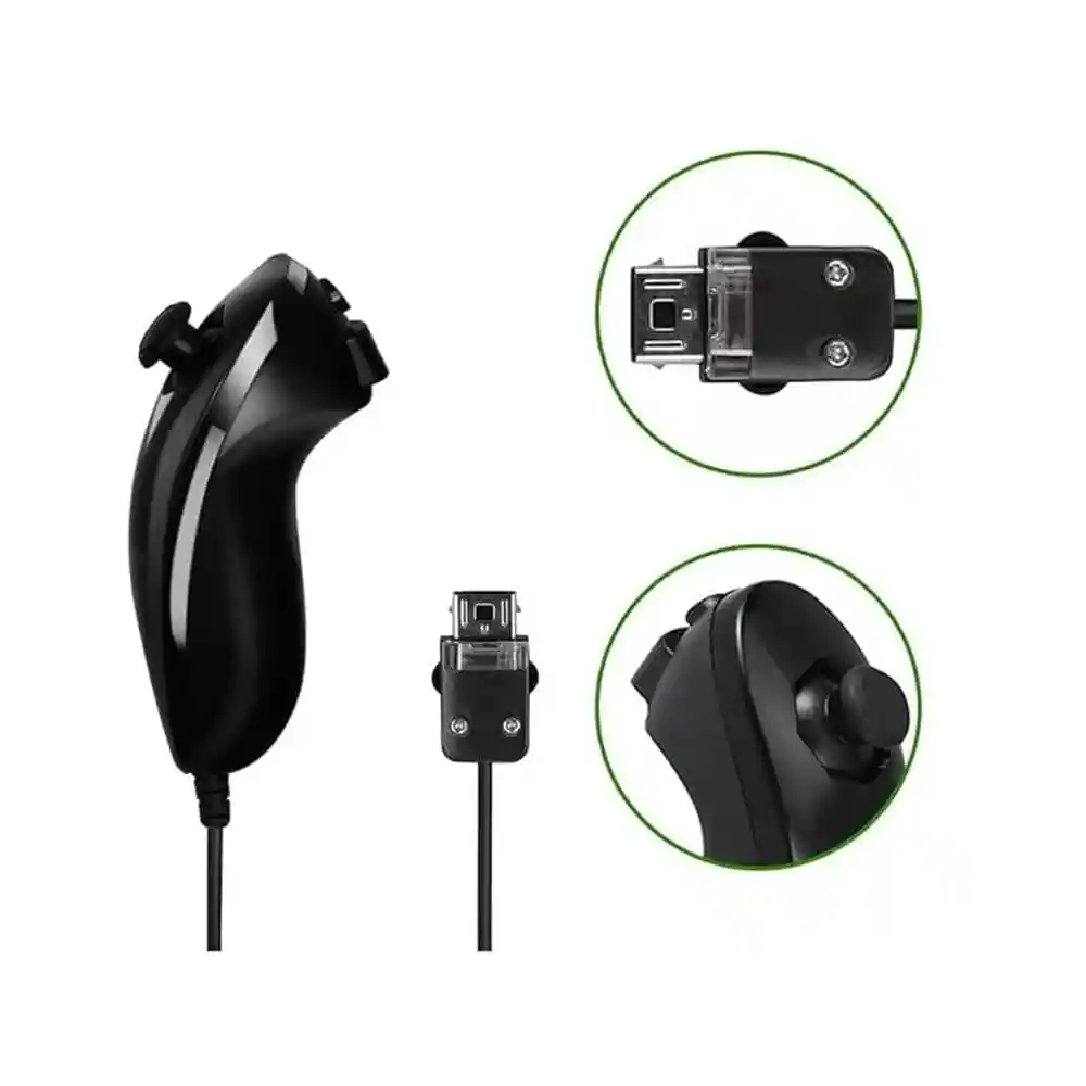 Control Cable Consola Wii Nunchuck Negro Generico Videojuegos