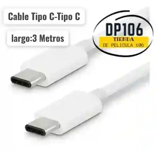 Cable Tipo C Macho-macho De 3 Metros