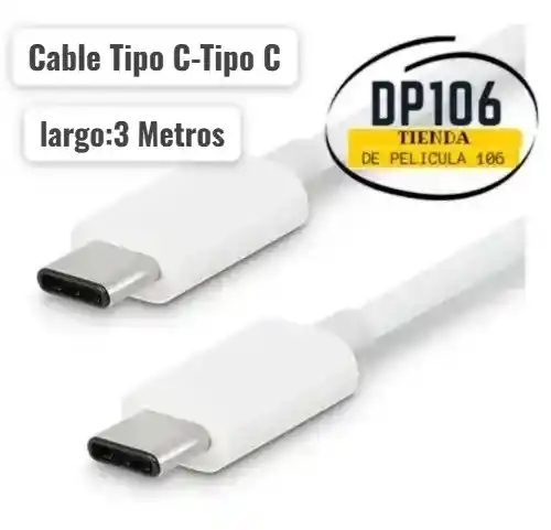 Cable Tipo C Macho-macho De 3 Metros