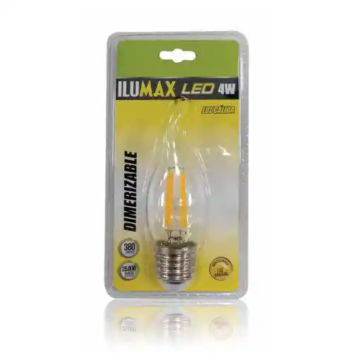 ⭐vela Led 4w Ilumax, Filamento Pico De Loro Clear, Dimerizable, Luz Calidad⭐