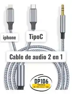 Cable De Audio 2 En 1 Lighting / Tipo C / Plug