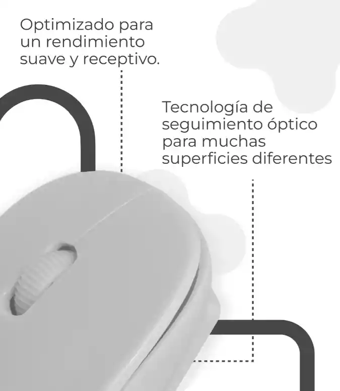 Mouse Inalámbrico Plano Blanco
