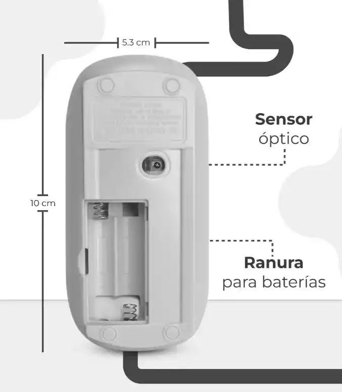 Mouse Inalámbrico Plano Blanco