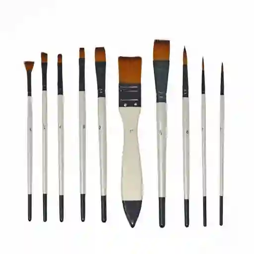 Set Pincel Sintetico X 12 + Estuche Con Cremallera