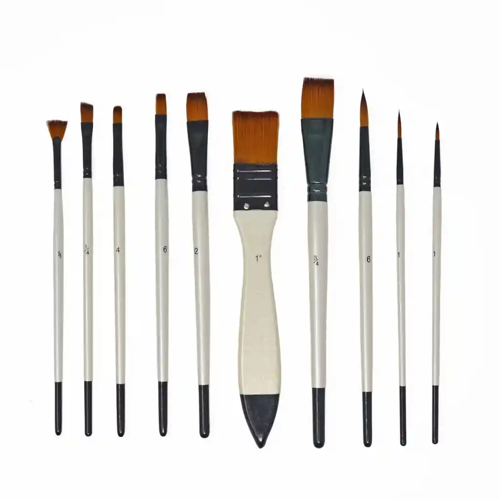 Set Pincel Sintetico X 12 + Estuche Con Cremallera