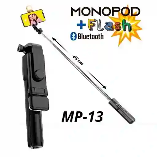 Monopod Selfie Mp-13 Trípode 3 En 1 Extensible Control Bluetooth Con Flash