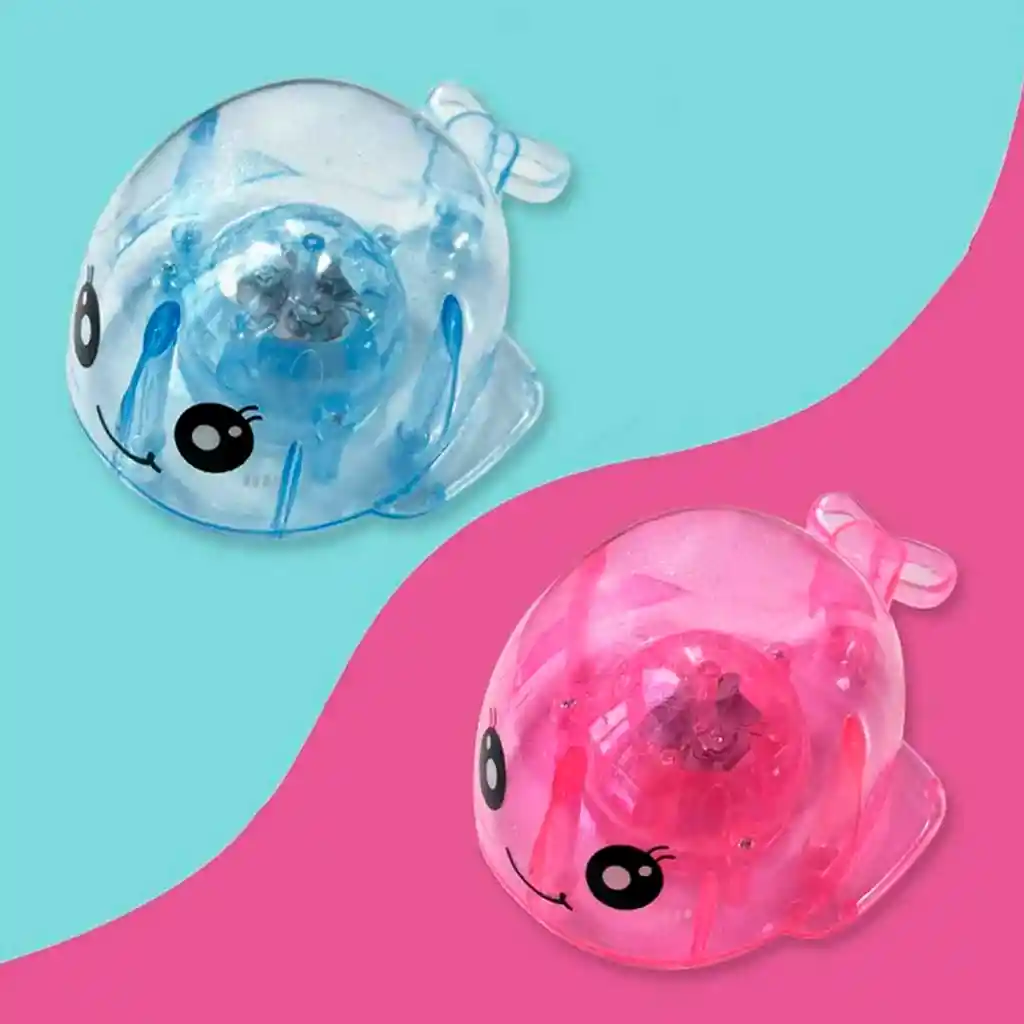 Ballenita Azul Para La Bañera Con Luces De Colores, Juguete Que Flota En El Agua, Impermeable Y Colorido, Hecho En Material Resistente, Diseño Adorable Y Colorido