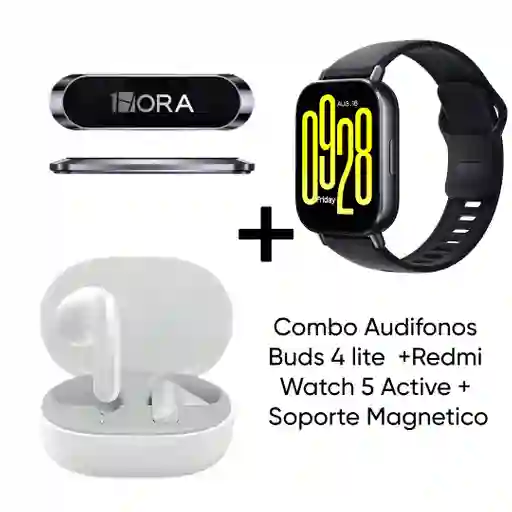 Combo Buds 4 Lite + Watch 5 Active + Soporte Magnetico