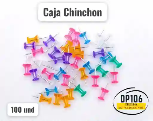 Caja De Chinchon Colores Surtidos Chinches X 100 Und