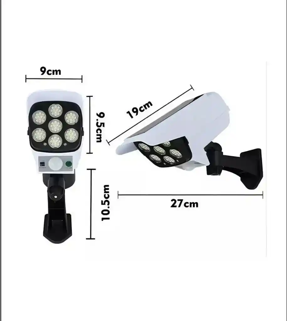 Lámpara Led Panel Solar Y Sensor De Movimiento Tipo Cámara