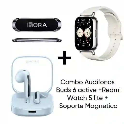 Combo Redmi Buds 6 Active + Redmi Watch 5 Lite + Soporte Magnetico