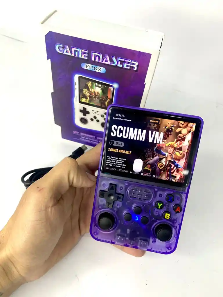 Consola De Videojuegos R36s Morada Con Mas De 20 Mil Juegos 🎮🚀