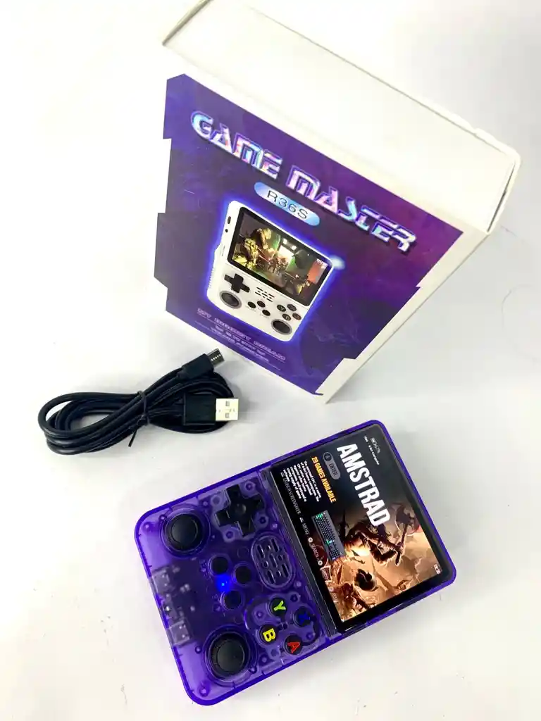Consola De Videojuegos R36s Morada Con Mas De 20 Mil Juegos 🎮🚀