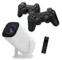 Proyector Gamer Juegos Con 2 Mandos A Distancia Inalámbricos