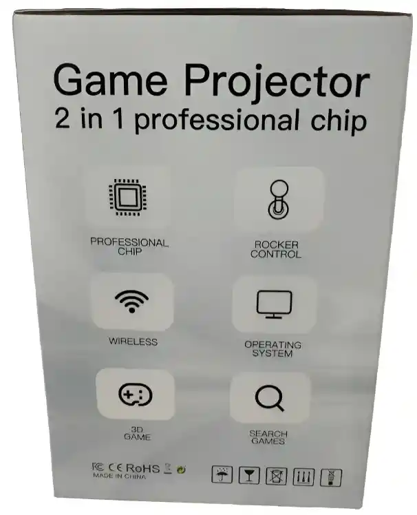 Proyector Gamer Juegos Con 2 Mandos A Distancia Inalámbricos