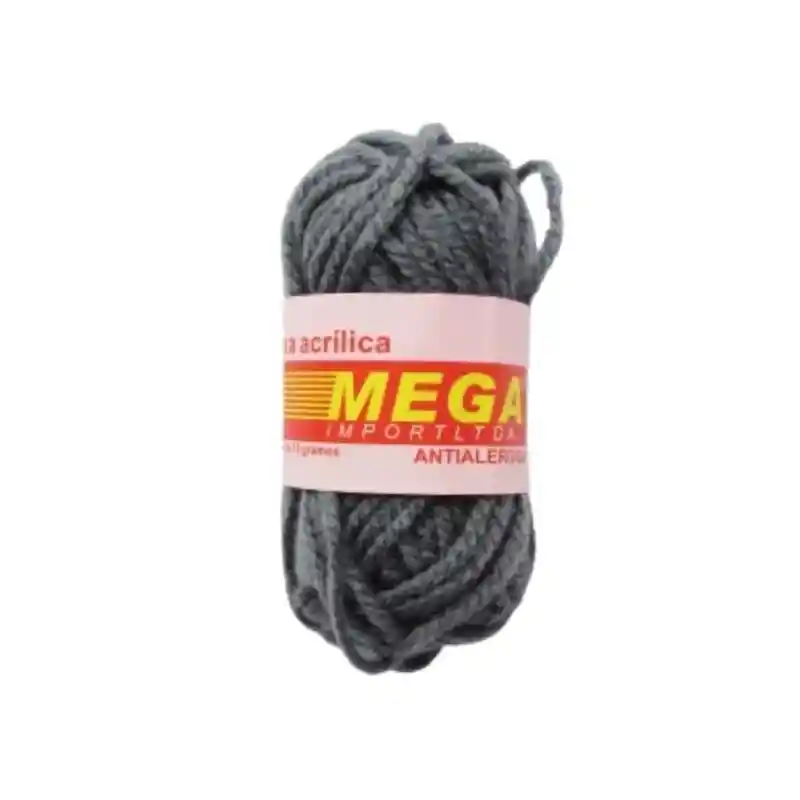 Lana Acrílica Escolar Antialérgica Mega Gris 090