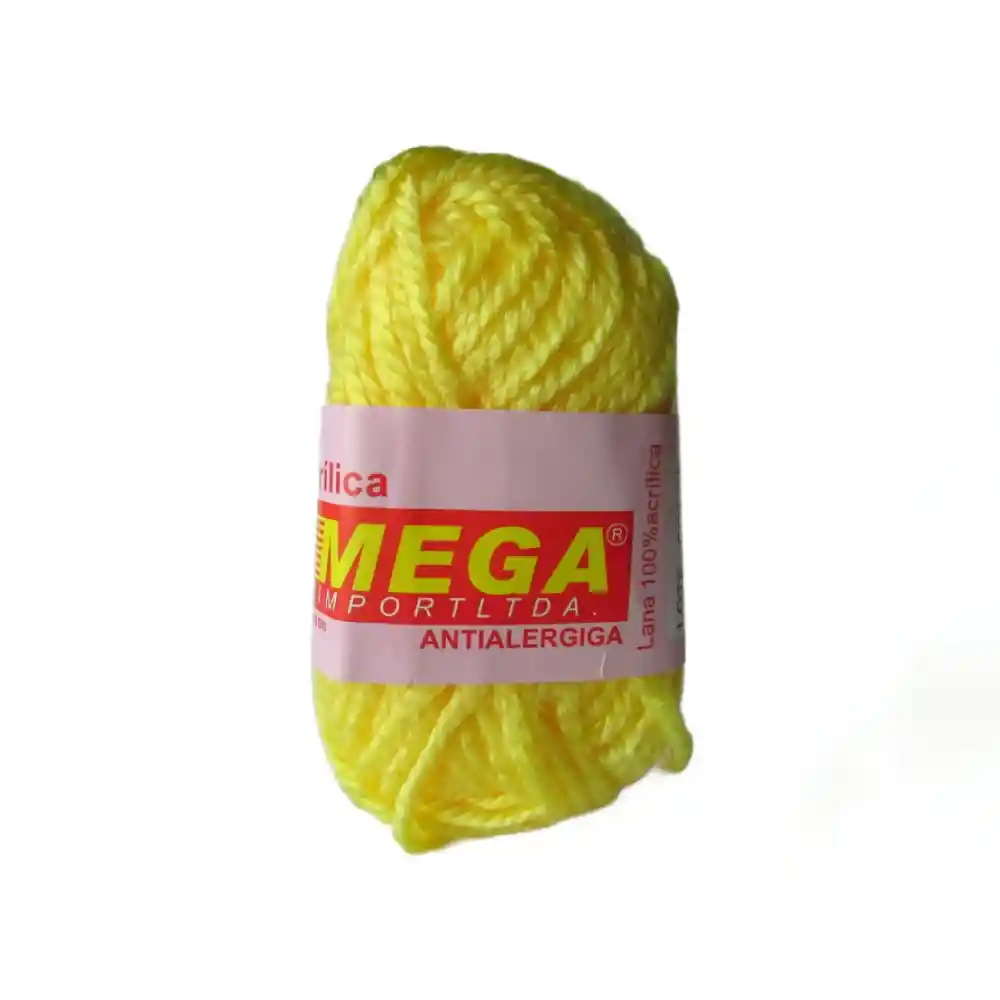 Lana Acrílica Escolar Antialérgica Mega Amarillo Claro 029