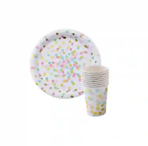 Juego Plato Y Vaso Estrellitas