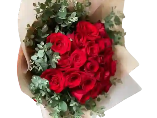 Rosas Y Eucalipto, Flores De Romance