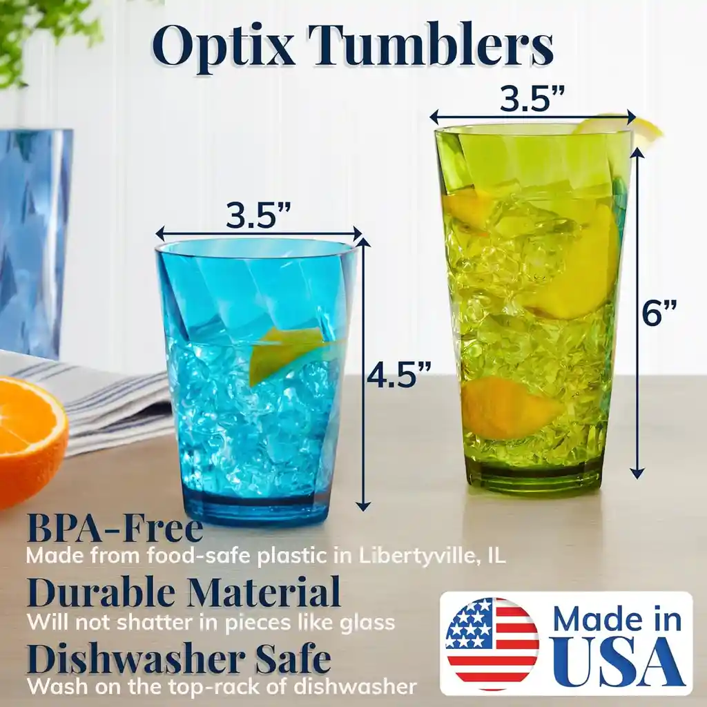 Vasos Plásticos Acrílico X 8 Made In Usa 473ml 593ml