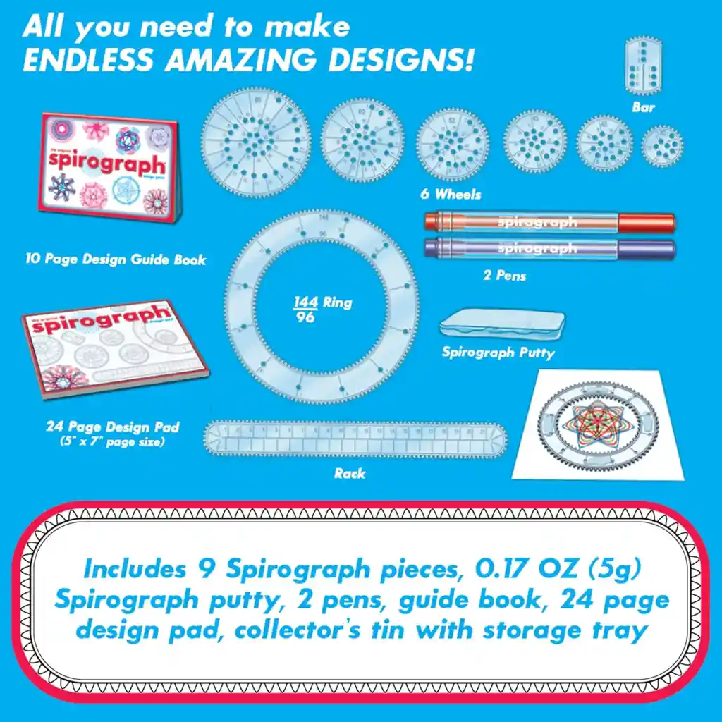 Espirografo Original Herramienta Diseño Grafico Gemometría