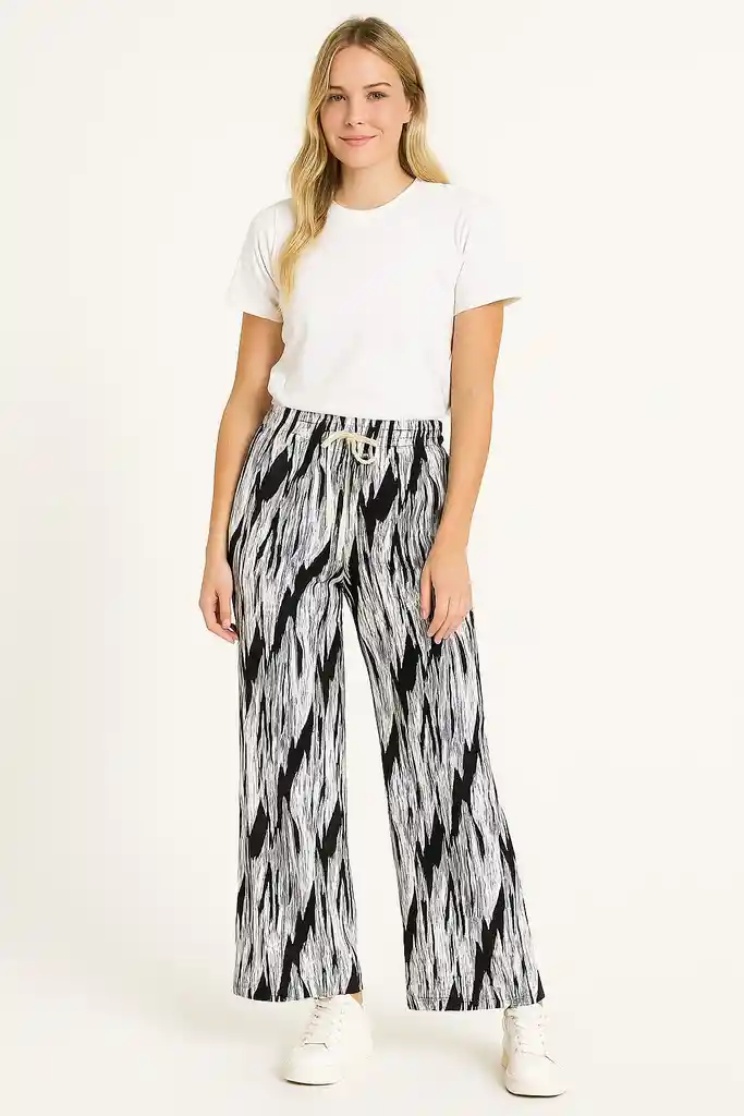 Pantalon Palazzo Bota Ancha Estampado