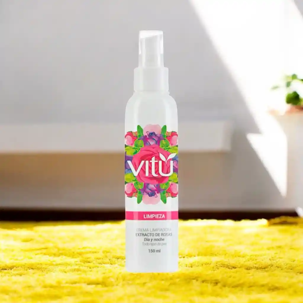 Crema Limpiadora Extracto De Rosas Vitú 150ml Limpieza Día Y Noche