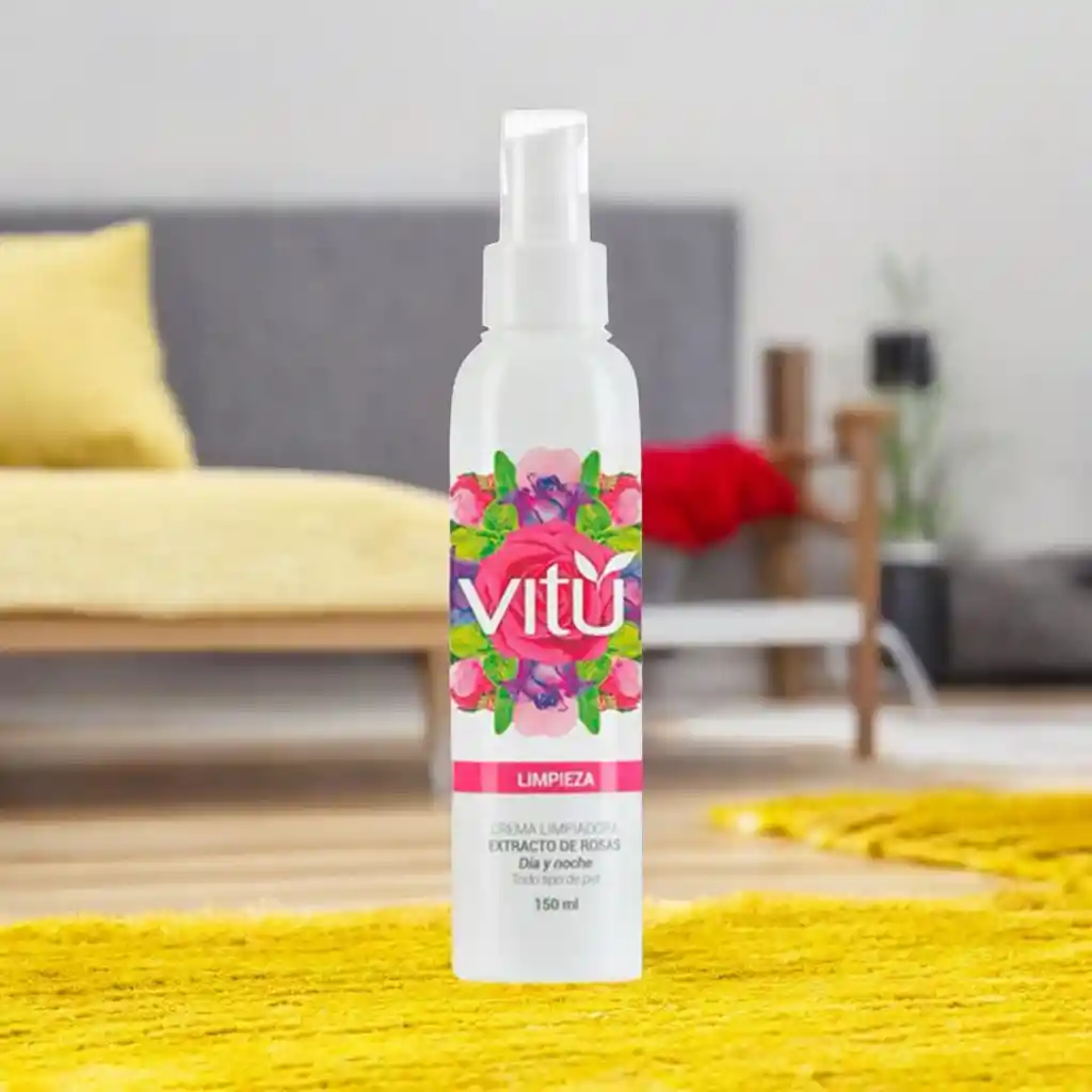 Crema Limpiadora Extracto De Rosas Vitú 150ml Limpieza Día Y Noche